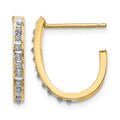 14k Diamond Fascination Diamond Dust/Accent J-Hoop Post Earrings, 0.01 ct, 20 x 2 mm