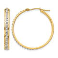 14k Diamond Fascination Diamond Dust/Accent 4x31mm Round Hoop Earrings, 0.01 ct, 31 x 4 mm