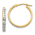 14k Diamond Fascination Diamond Dust/Accent 3x21mm Round Hinged Hoop Earrings, 0.01 ct, 21 x 3 mm