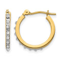 14k Diamond Fascination Diamond Dust/Accent 1x15mm Round Hoop Earrings, 0.01 ct, 15 x 1 mm