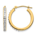 14k Diamond Fascination Diamond Dust/Accent 2x21mm Round Hoop Earrings, 0.01 ct, 21 x 2 mm