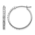 14k White Gold Diamond Fascination Diamond Dust/Accent 2x20mm Round Hoop Earrings, 0.01 ct, 20 x 2 mm