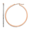 14k Rose Gold Diamond Fascination Diamond Dust/Accent 2x40mm Round Hoop Earrings, 0.01 ct, 39 x 40 mm