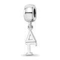 Sterling Silver Rhodium-plated LogoArt Delta Gamma Vertical Letters on Bead, 0.69 x 0.26 mm