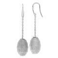 Bronze Diego Massimo Rhodium-plated Hive-shape Dangle Earrings, 65 x 15 mm
