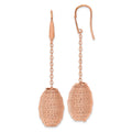 Bronze Diego Massimo Rose-tone Hive-shape Dangle Earrings, 65 x 15 mm