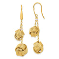 Bronze Diego Massimo Textured Gold-tone Love Knot Dangle Earrings, 62 x 13.65 mm