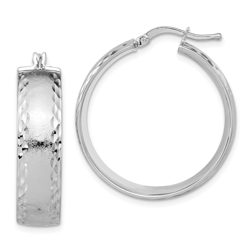 Bronze Diego Massimo Etched Rhodium-plated Hoop Earrings, 31.15 x 28.7 mm