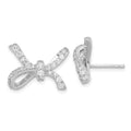 Cheryl M Sterling Silver CZ Bow Post Earrings, 13 x 18 mm