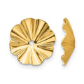 14k Polished Fancy Fluted Earring Jackets, 7 x 7 mm