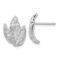 Cheryl M Sterling Silver CZ Post Earrings, 16 x 12 mm
