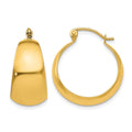 14k 10.5x23mm Polished Tapered Hoop Earrings, 23 x 10.5 mm