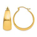 14k 10.5x28mm Polished Tapered Hoop Earrings, 28 x 10.5 mm