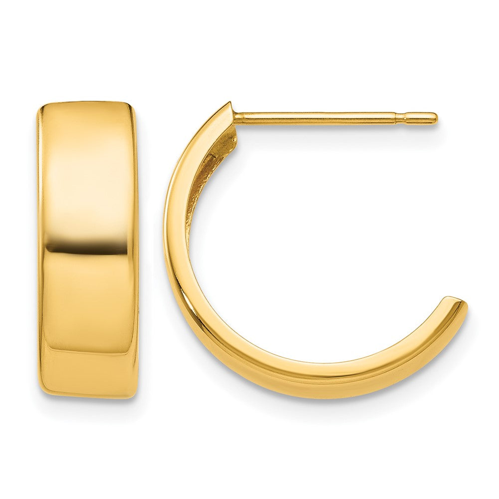 14K Hoop Earrings, 16 x 5.5 mm