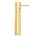 14k Polished Round Tube Dangle Post Earrings, 46 x 3 mm