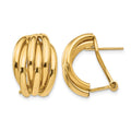 14k Polished Fancy Omega Back Post Earrings, 20 x 16 mm