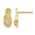14k Polished Flip-Flop Post Earrings, 12 x 5 mm