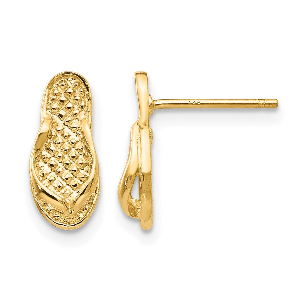 14k Polished Flip-Flop Post Earrings, 12 x 5 mm