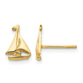 14k Mini Sailboat Post Earrings, 10 x 7 mm