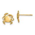 14k Polished Crab Post Earrings, 9 x 10 mm
