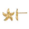 14k Starfish Earrings, 13 x 12 mm
