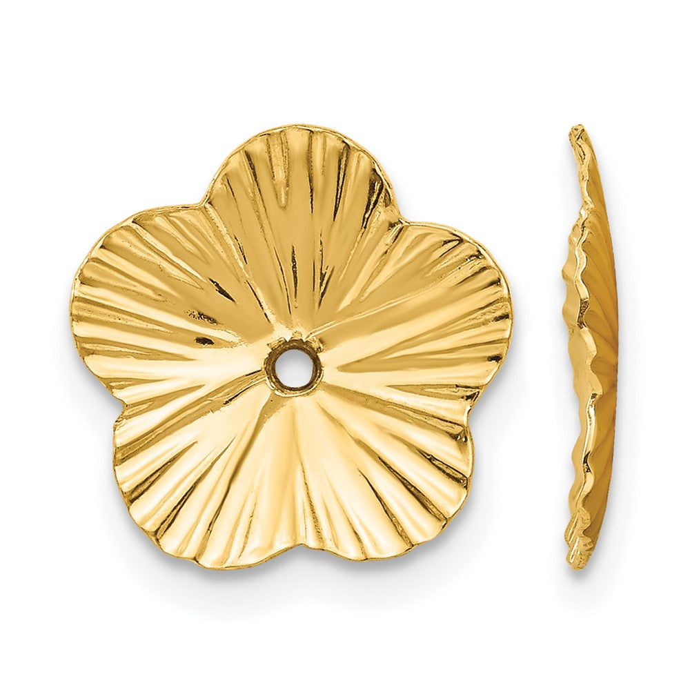 14k Polished Fancy Floral Earring Jackets, 12 x 12 mm