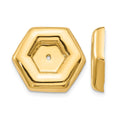 14k Polished Fancy Hexagon Earring Jackets, 16 x 17 mm