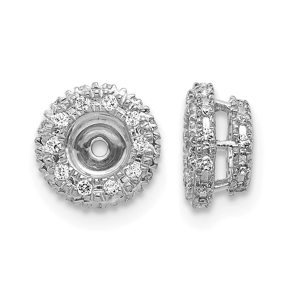 14k White Gold 1/5 carat Diamond Circle Earring Jackets, 0.201 ct, 8 x 8 mm