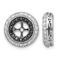 14k White Gold 1 carat Black and White Diamond Double Circle Earring Jackets, 0.996 ct, 14 x 14 mm
