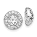 14k White Gold 1/4 carat Diamond Circle Earring Jackets, 0.24 ct, 10 x 10 mm