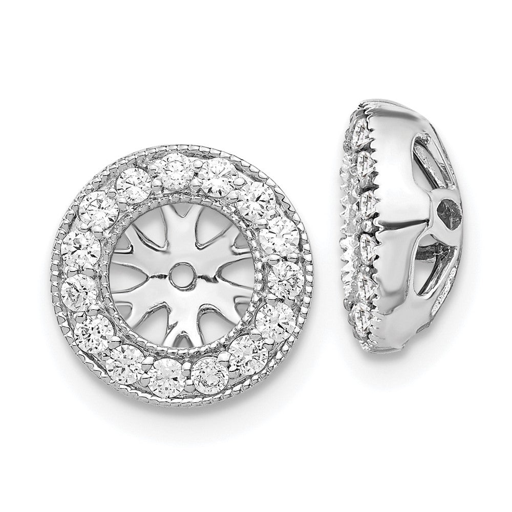 14k White Gold 1/4 carat Diamond Circle Earring Jackets, 0.24 ct, 10 x 10 mm