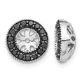 14k White Gold 1/4 carat Black Diamond Circle Earring Jackets, 0.24 ct, 10 x 10 mm