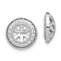 14k White Gold 1/3 carat Diamond Circle Earring Jackets, 0.288 ct, 11 x 11 mm