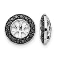 14k White Gold 1/3 carat Black Diamond Circle Earring Jackets, 0.288 ct, 11 x 11 mm