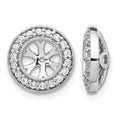 14k White Gold 1/3 carat Lab Grown Diamond VS/SI+ G+ with 6.5 mm Opening Complete Earring Jackets, 0.36 ct, 12 x 12 mm