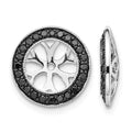 14k White Gold 3/8 carat Black Diamond Circle Earring Jackets, 0.368 ct, 12 x 12 mm
