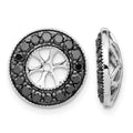 14k White Gold 3/4 carat Black Diamond Circle Earring Jackets, 0.64 ct, 12 x 12 mm