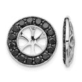 14k White Gold 1 carat Black Diamond Earring Jackets, 1.01 ct, 14 x 14 mm