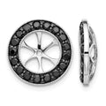 14k White Gold 1.19 carat Black Diamond Circle Earring Jackets, 15 x 15 mm