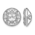 14k White Gold 1/4 carat Diamond Fancy Circle Earring Jackets, 0.24 ct, 13 x 13 mm, 2.85 g