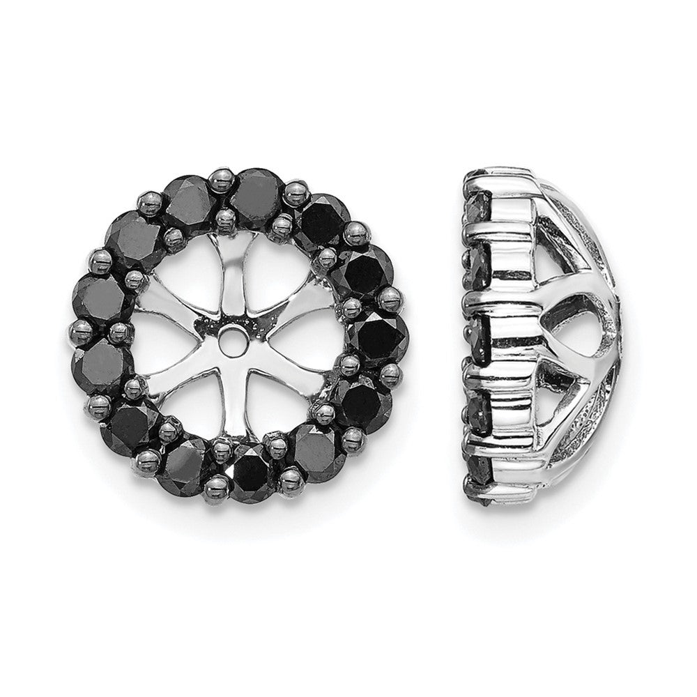 14k White Gold 1/4 carat Black Diamond Circle Earring Jackets, 0.247 ct, 8 x 8 mm