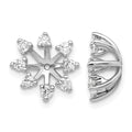 14k White Gold 1/2 carat AA Diamond Fancy Earring Jackets, 0.56 ct, 12 x 12 mm