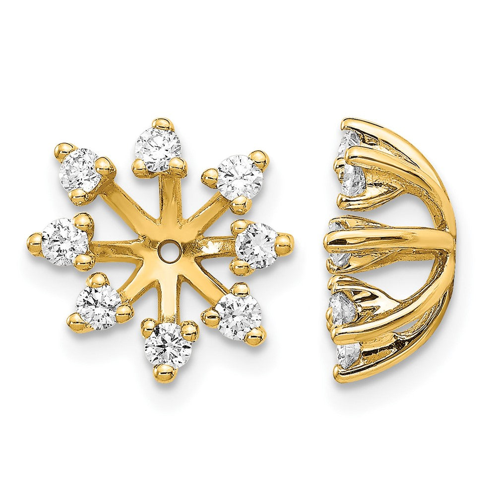 14k 1/2 carat AA Diamond Fancy Earring Jackets, 0.56 ct, 12 x 12 mm