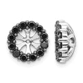 14k White Gold 3/4 carat Black Diamond Circle Earring Jackets, 0.72 ct, 10 x 10 mm