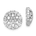 14k White Gold 1 carat Diamond Circle Earring Jackets, 0.972 ct, 12 x 12 mm