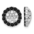14k White Gold 1 carat Black Diamond Circle Earring Jackets, 0.972 ct, 12 x 12 mm
