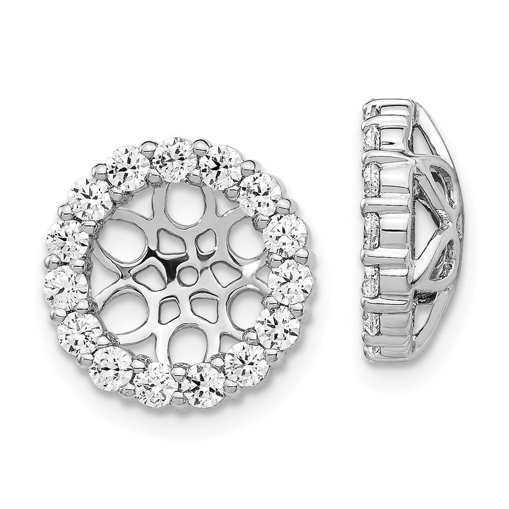 14k White Gold 1.05 carat Diamond Circle Earring Jackets, 12 x 12 mm