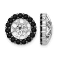14k White Gold 1.05 carat Black Diamond Circle Earring Jackets, 12 x 12 mm