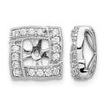 14k White Gold 1/3 carat Diamond Square Earring Jackets, 0.32 ct, 11 x 11 mm