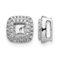 14k White Gold 1/4 carat Diamond Square Earring Jackets, 0.228 ct, 8 x 8 mm